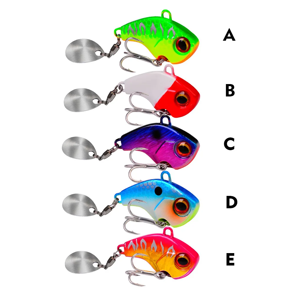 Fishing Lures Wobble Rotating Metal VIB vibration Bait For Pike Bass Trout Treble Hook Artificial Hard Baits Spinner Spoon Lure