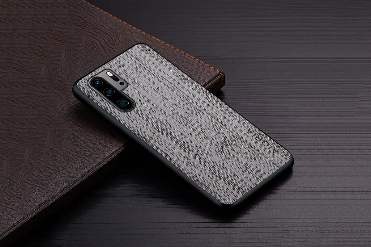 Case for Huawei P30 Pro Lite funda bamboo wood pattern Leather phone cover Luxury coque for huawei p30 pro case capa