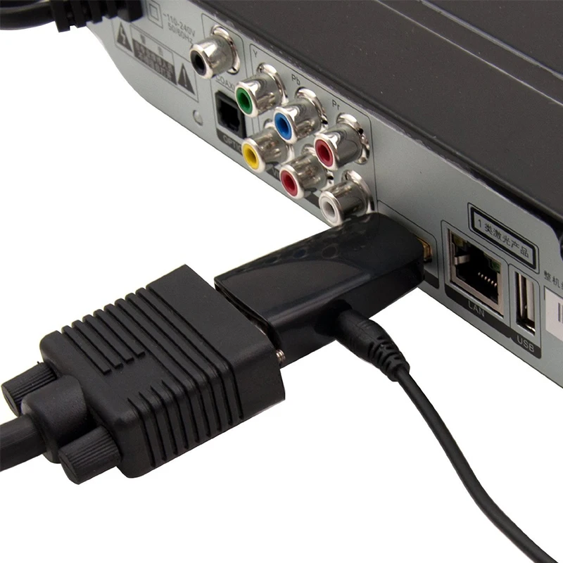 HD 1080P HDMI-compatible Female to VGA Adapter 3.5mm Jack Audio Video HD2VGA Converter For PC Laptop TV Box Computer Display HDMI to VGA Adapter Cable