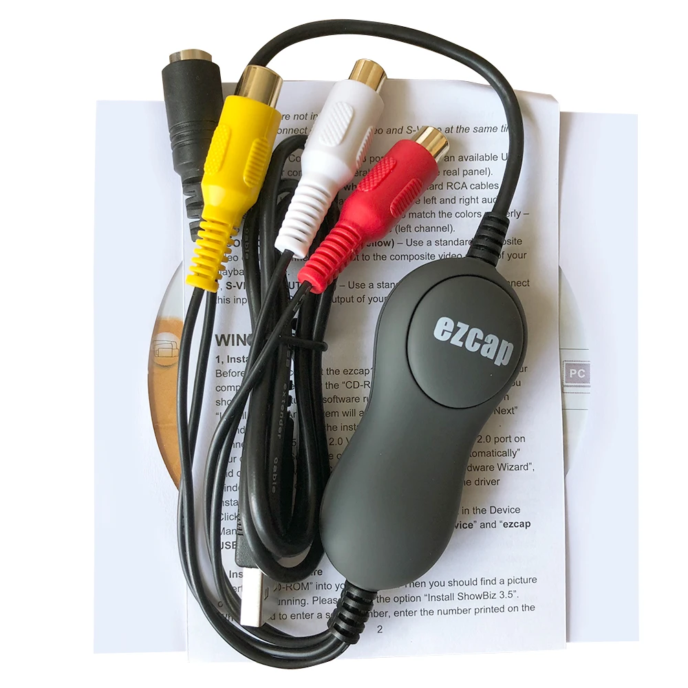 Высокое качество 2020 Новый EZCAP USB 2 0 аудио видеокарта конвертер адаптер DVD DVR VHS для