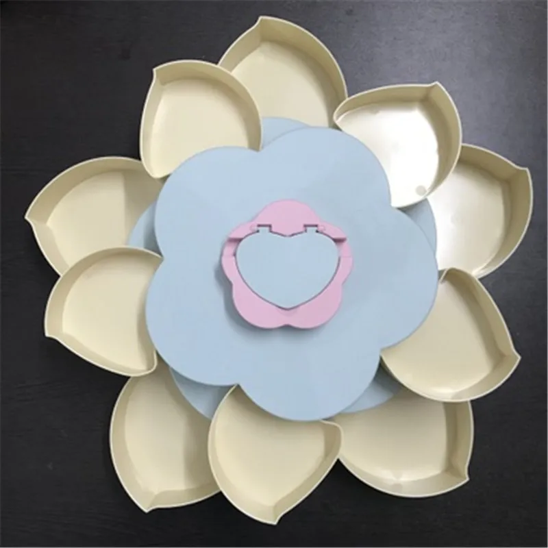 2 х слойная вращающаяся коробка для хранения закусок конфет многофункциональный