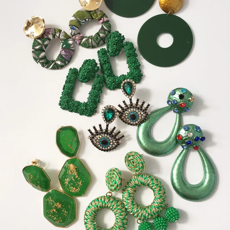 

Ztech Handmade Square Earrings 2019 Women Niche Trendy Baroque Hanging Earrings Big Statement Earrings Bridal Party Jewelry Gift