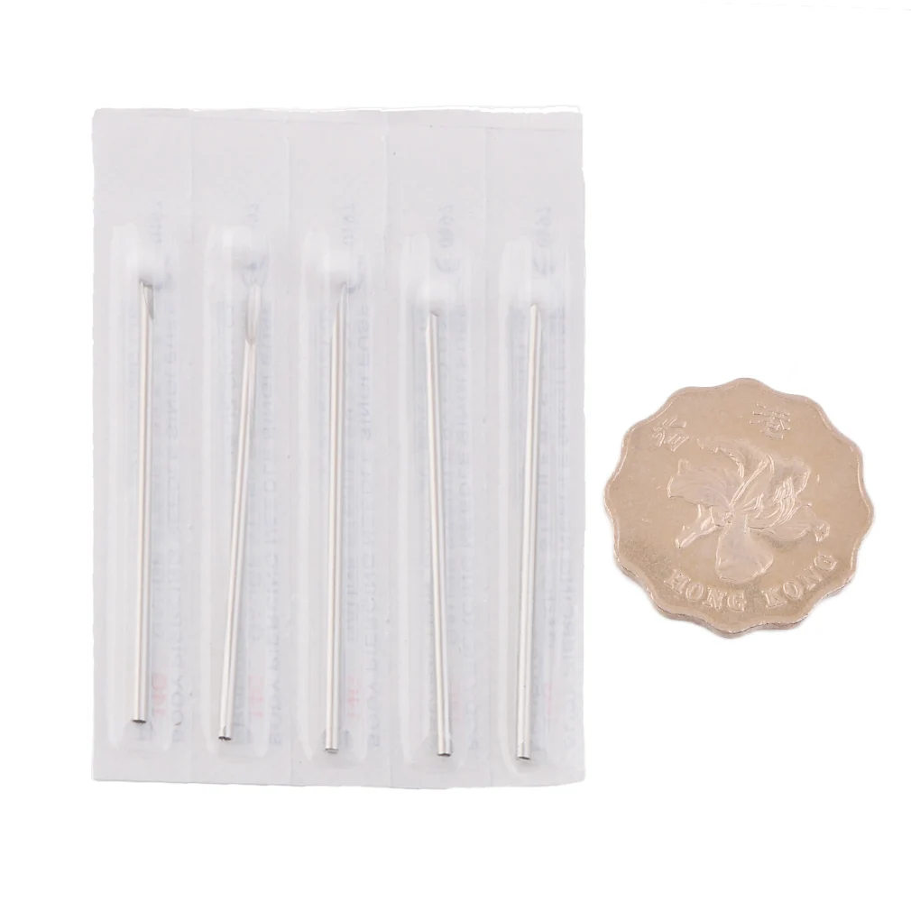 10pcs Surgical Steel Tatto Piercing Needles Medical Tattoo Needles For Navel Nose/Lip/Ear Piercing 35g (4.8mm)