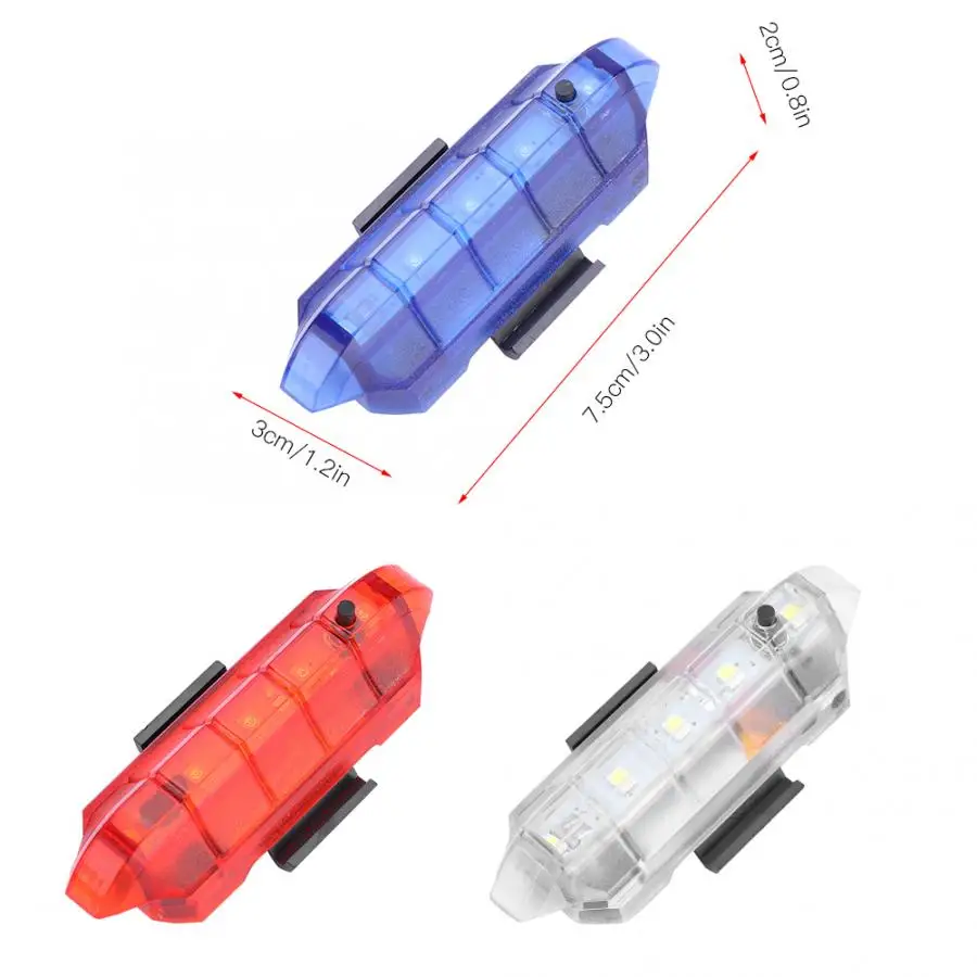 Фара USB перезаряжаемая 5LED велосипедный задний фонарь 4 режима встроенный