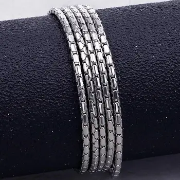 

5meter/Lot Men's Box Chains diy Accessories For Jewelry Making Finding Supplies Handmade Craft Luxury Metal Sliver Sweater Chain