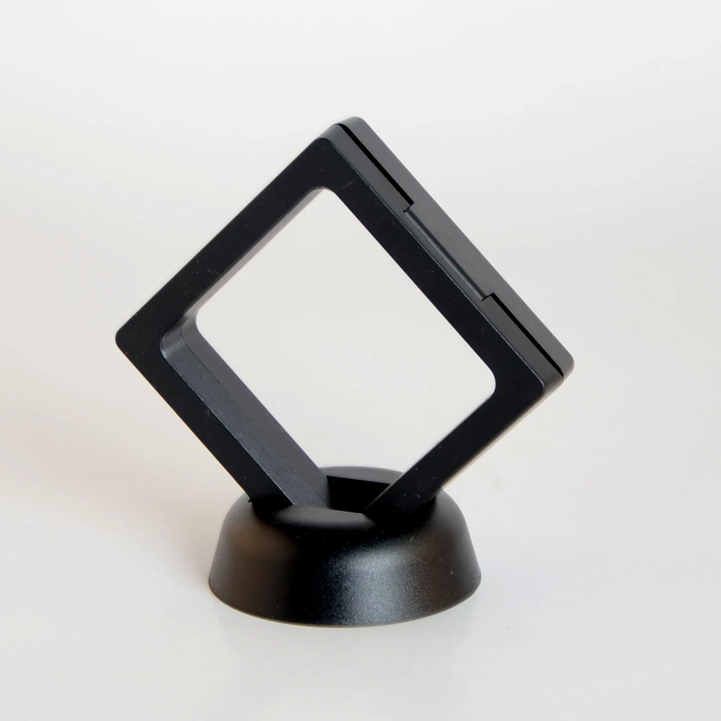 Square Transparent 3D Floating Coin Display Frame Holder Box Case With Stand Square Transparent 3D Floating Coin Display Frame Holder Box Case With Stand