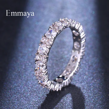 

Emmaya Women And Ladies Personality Round With Geometry Zirconia Stones Charming Ring Wedding Fashion Party Gift Popular Trend