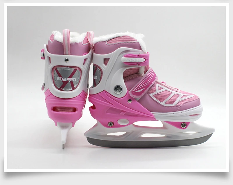 Одна пара для взрослых женщин и детей, зимние коньки со льдом, регулируемая водонепроницаемая обувь для хоккея, катания на коньках для начинающих