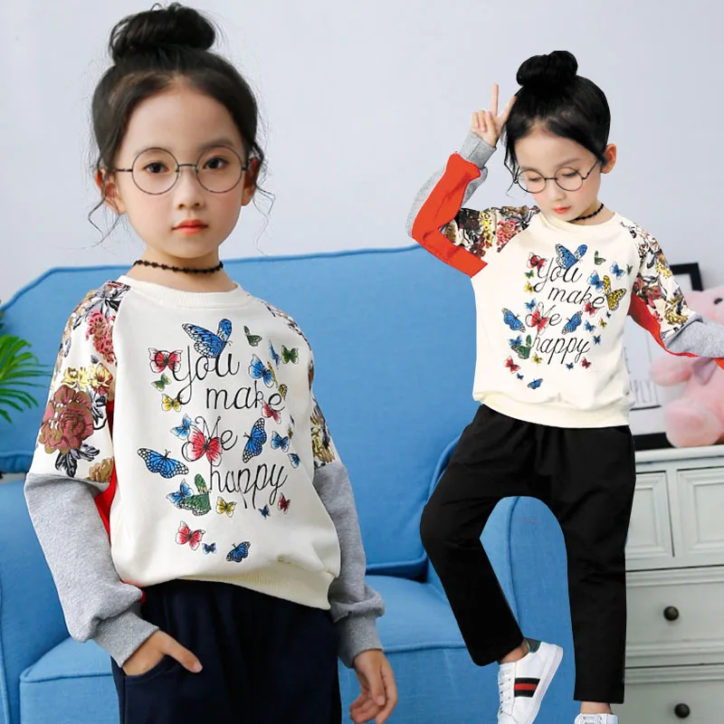 

Spring And Summer New Style Childrenswear Printed Sports Set GIRL'S Suit 20118 Spring Korean-style Long Sleeve Two-Piece Set Chi