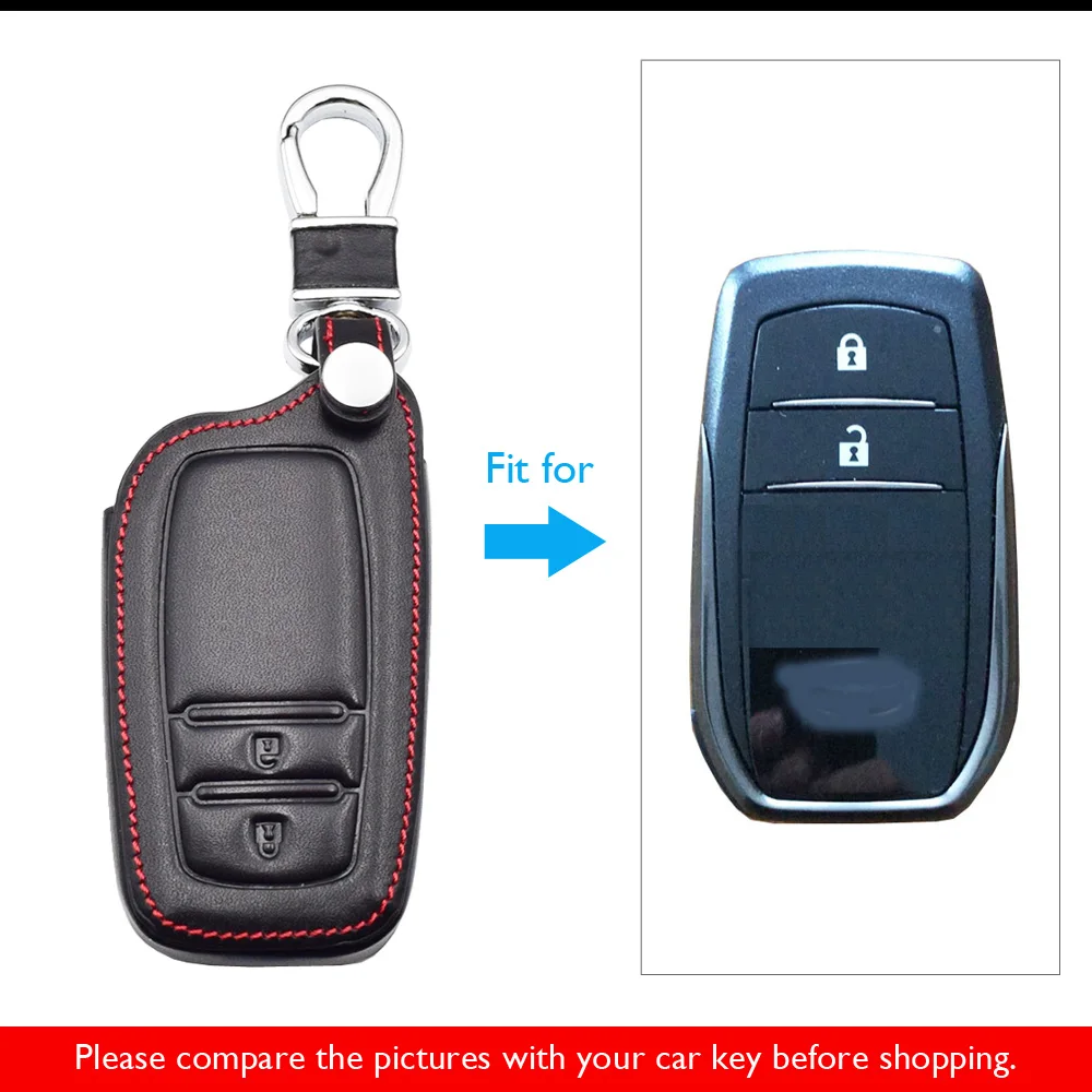 ATOBABI кожаный чехол для ключей автомобиля для Toyota Camry RAV4 Crown Highlander Corolla 2 кнопки умный пульт дистанционного управления Fob оболочка чехол сумка
