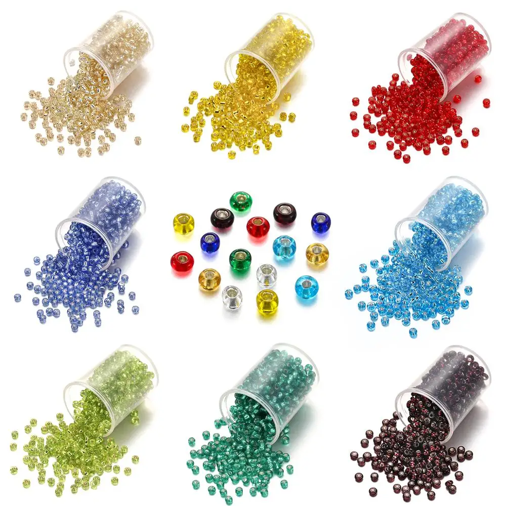 

1800pcs/lot Lined Hole Crystal Round Translucent Czech Glass Small Seed Beads For DIY Bracelet Findings Jewelry Makings