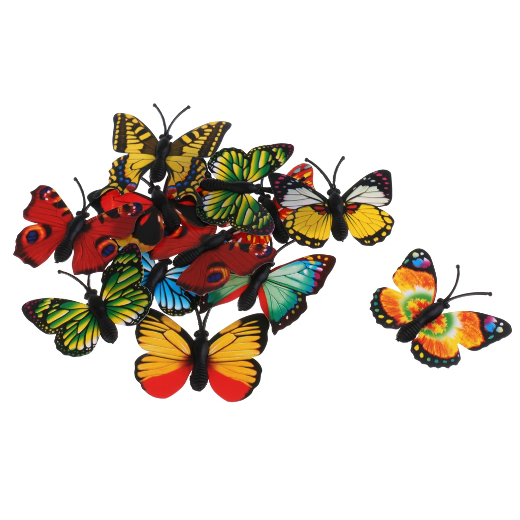 12pcs Colorful Simulation Butterfly Model Animal Figures Model Toy Gifts 