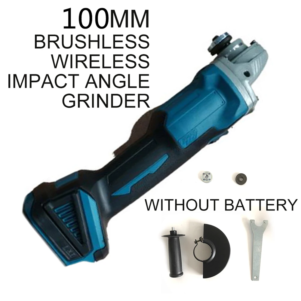 

21V 100mm Brushless Wireless Impact Compact Angle Grinder Body Without Battery For Makita 18V Battery Grinding Power Tools