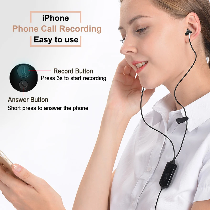 FELYBY iphone, записывающее устройство для телефонных звонков, наушники для записи, бесплатное программное обеспечение для Skype, Facebook, WhatsApp, запись голосовых вызовов