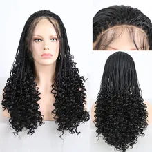RONGDUOYI длинные черные высокотемпературные волокна синтетический парик на кружеве плетеный ящик косички бесклеевые парики для женщин с детскими волосами