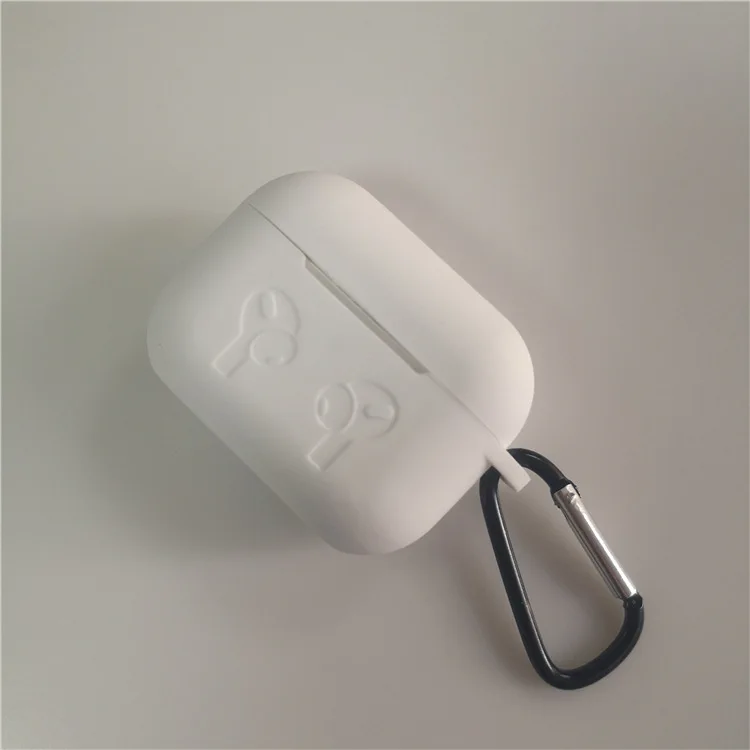 Силиконовый чехол для Airpods Pro Bluetooth наушники Защитная крышка с брелком защитный чехол для Airpods 3 Аксессуары - Цвет: Белый