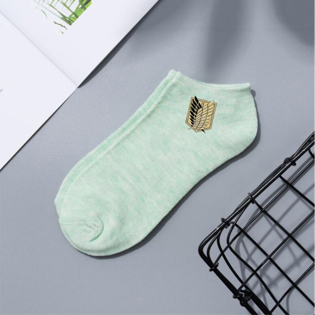 Attack On Titan Cotton Ship Socks Cartoon Pattern Breathable Short Antiskid Casual Summer Sock Men Women Sport Accessories