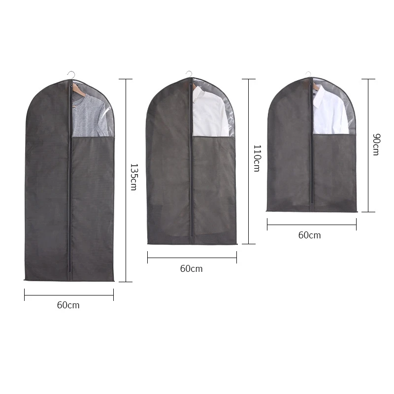 60x135cm Нетканый пылезащитный чехол для одежды для защиты от пыли пальто платье куртка костюм одежда сумка домашний шкаф Органайзер чехлы для одежды - Цвет: 60x135cm
