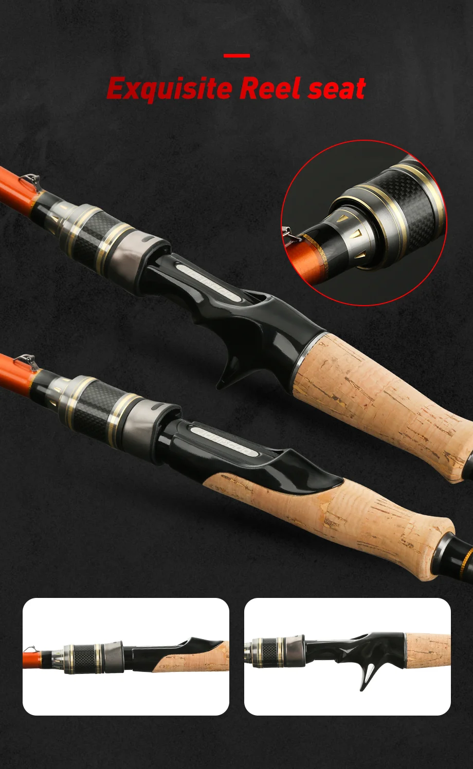 JOHNCOO Ruffy 1.98m 2.1m 2.4m 2.6m Spinning Casting Rod Quick Action Carbon Baitcasting Fishing Rod with Fuji guides