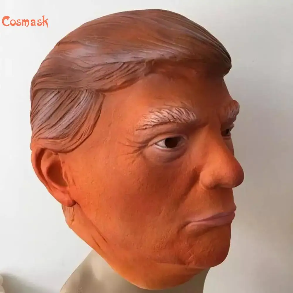 Cosmask Хеллоуин коричневая маска Дональда Трампа президентская латексная Хэллоуин