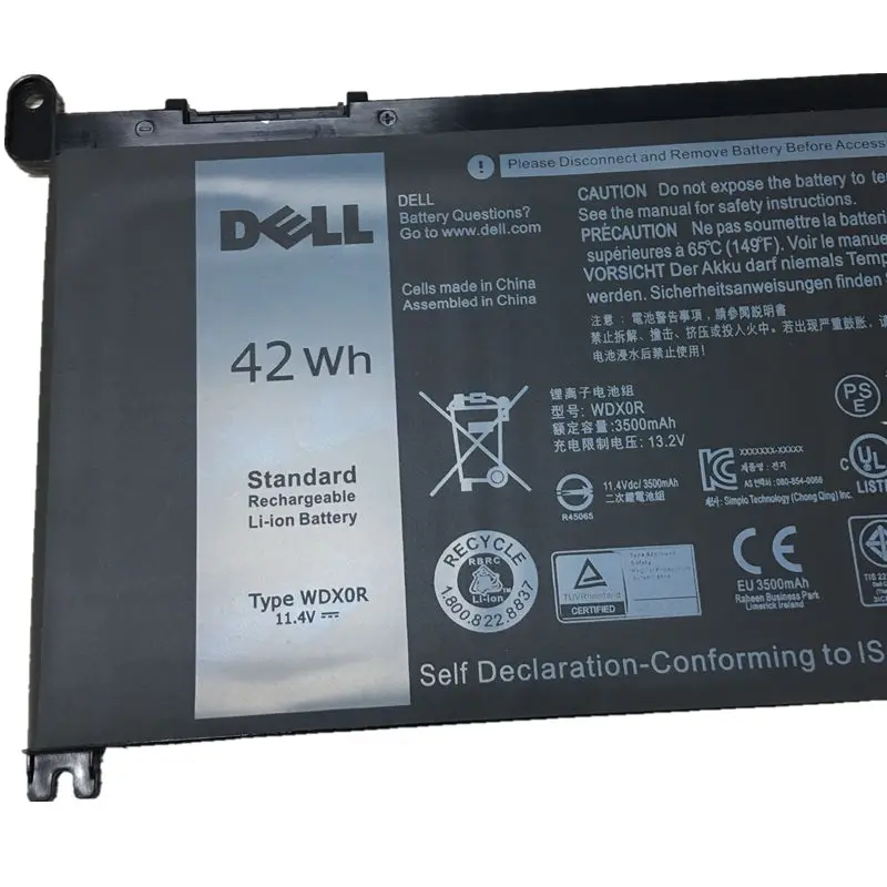 Ноутбук Замена литий-ионная батарея для DELL 15-5565 WDXOR 7000 7472 7460 7560 11,4 v 3500mAh 42wh
