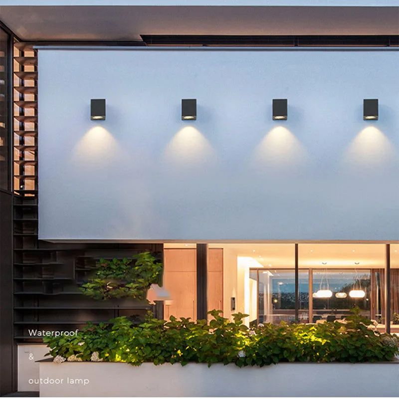 Roukeymi LED IP65 Waterproof Indoor Outdoor Aluminum Wall Light Surface Mounted Cube LED Garden Porch Light outdoor decoration
