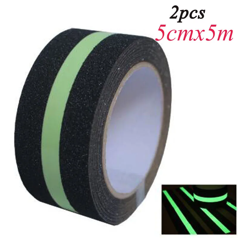 2ps 5cmx5m Reflective Warning Tape Danger Caution Barrier Remind Work Safety Protection Adhesive Tapes Marked Stairs Floor DJD01