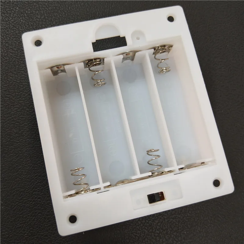 500 개/몫 4x1.5V AA 직사각형 임베디드 배터리 홀더 보관함 케이스 스위치 4 슬롯 6V AA 배터리 쉘 커버