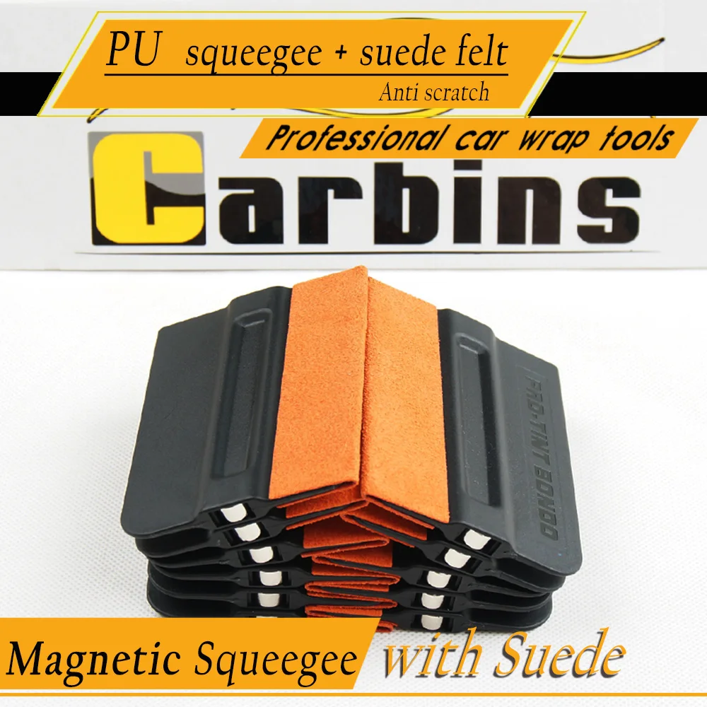 2PCS Car Tint Sticker Cover Tool Magnet Squeegee No-scratch Suede Edge Magnetic Film Scraper Vinyl Wrap Window Tint Tools afbeelding