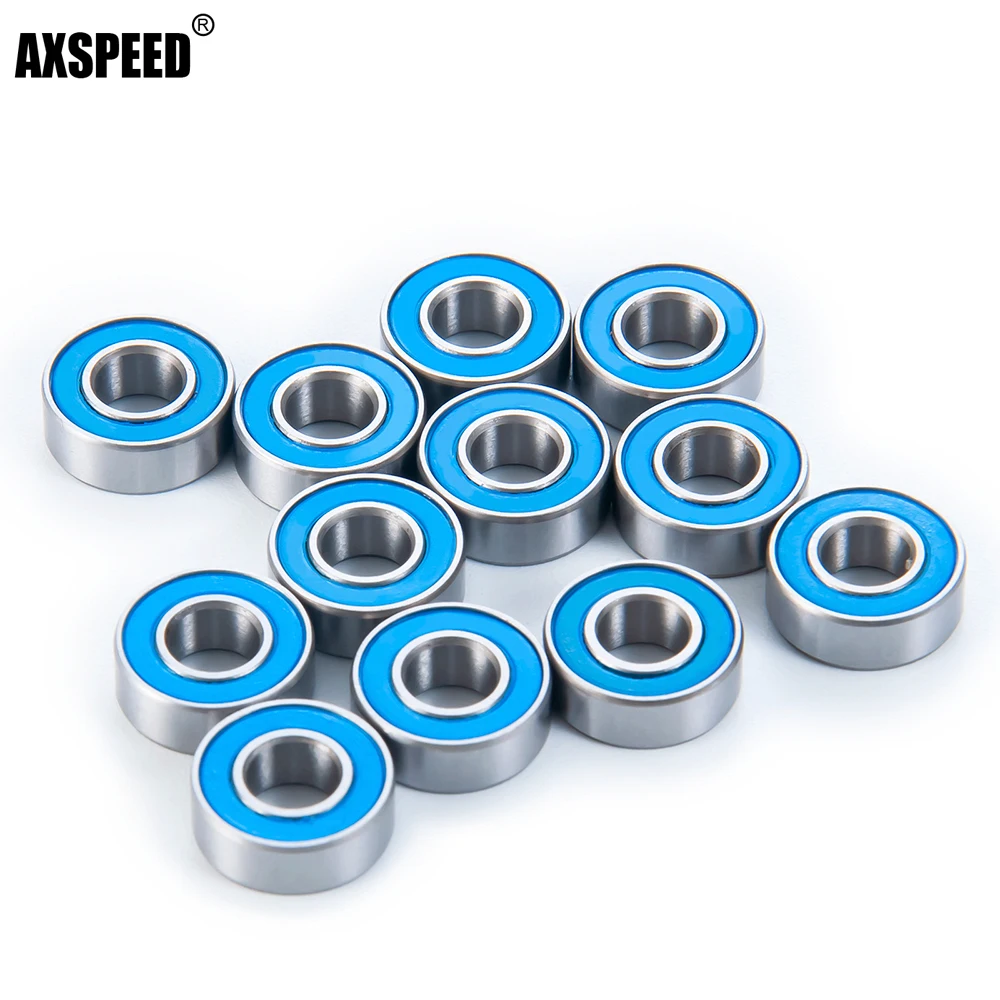 Axspeed 12Pcs Cuscinetti A Sfera Kit Cuscinetti Sigillati In Gomma Acciaio Cromato Per Tamiya Frog Super Blackfoot Stadium Blitzer Rc Ricambi Auto