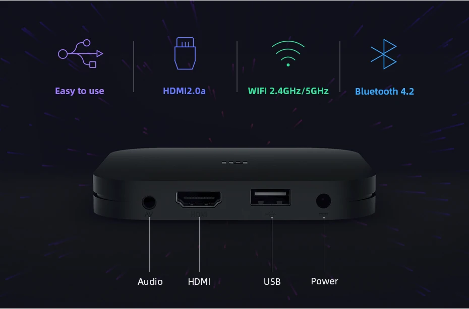 Original Global Xiaomi Mi TV Box S 4K HDR Android 8.1 2G 8G WIFI Google Cast Netflix IPTV Set top Box 4 Media Player