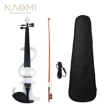 

NAOMI Electric Violin 4/4 Electric E Violin Maple Wood Violino Ebony Fretboard Brazilwood Bow Musical Instruments With Case