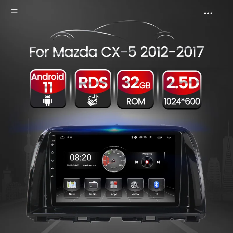 Android 11 GPS HD 1024*600 для Mazda CX-5 CX5 2012-2017 Carplay Автомагнитола стерео видео Аудио