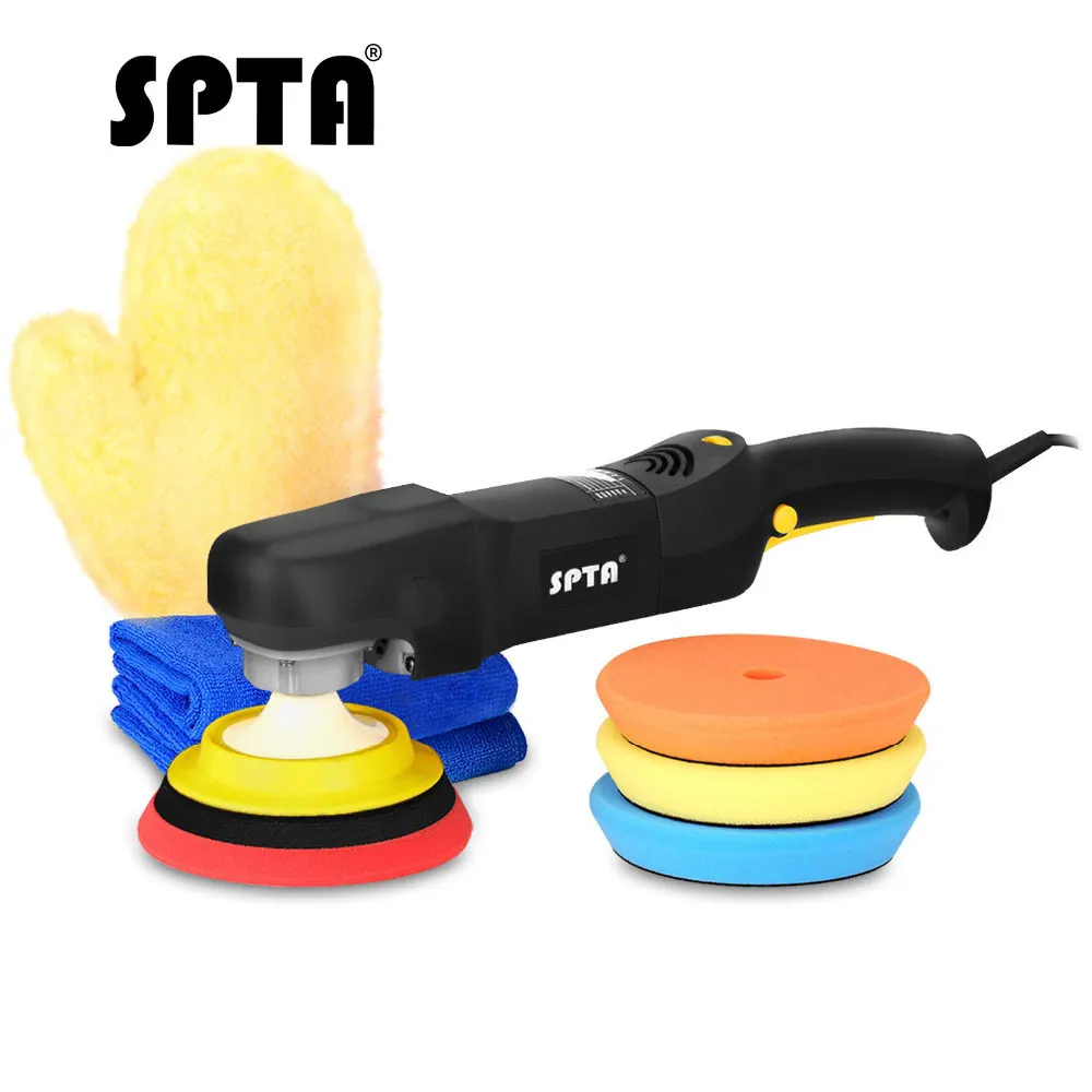 

SPTA 6 Inch Rotary Car Polisher Electric Polishing Machine Paint Care Set For Auto Buffing Sanding Sander Polish Drill 220V 110V