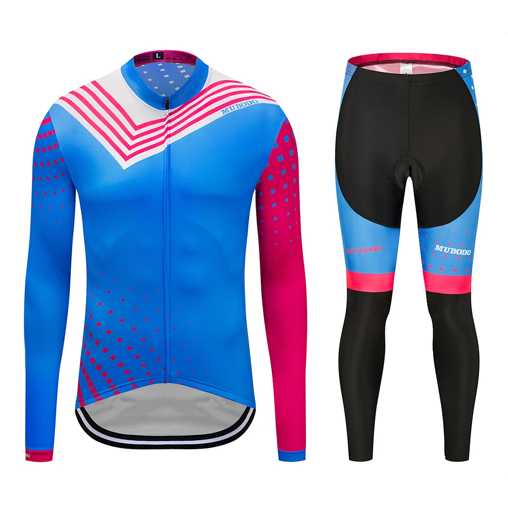 

2019 Pro Team Ropa de bicicleta Cycling Clothes Men Long Sleeve Jersey Suit Outdoor Riding Bike MTB Clothing Bib Pants Sets