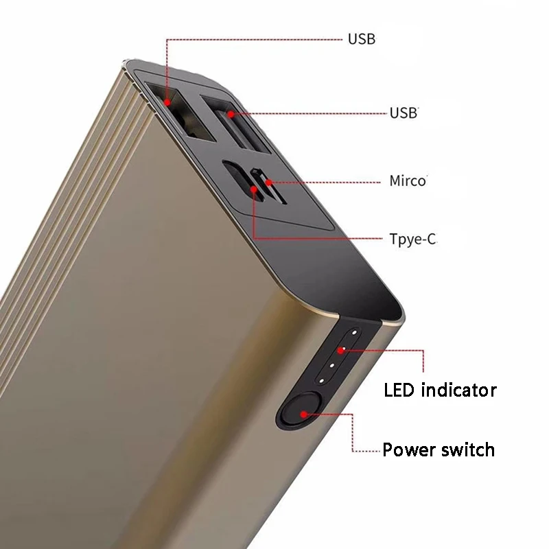 Band New 10000 mAh power Bank 2.1A светодиодный индикатор быстрой зарядки портативный зарядный внешний аккумулятор для Xiaomi Iphone