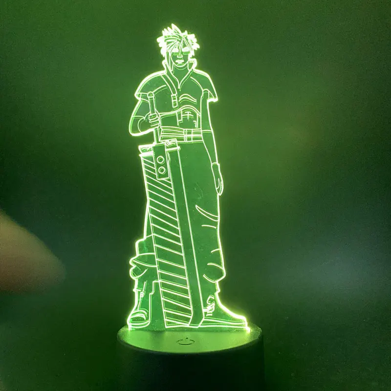 

3D финальная фантазия экшн-модель лампа 3D Светодиодная лампа детский ночник USB Сенсорное управление для детей подарок акриловый красочный светодиодный стол