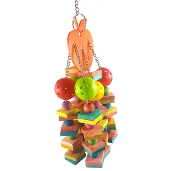

Large Medium Parrots Bite Toys Natural Wood Bird Chewing Toy for Cage Hanging THIN889