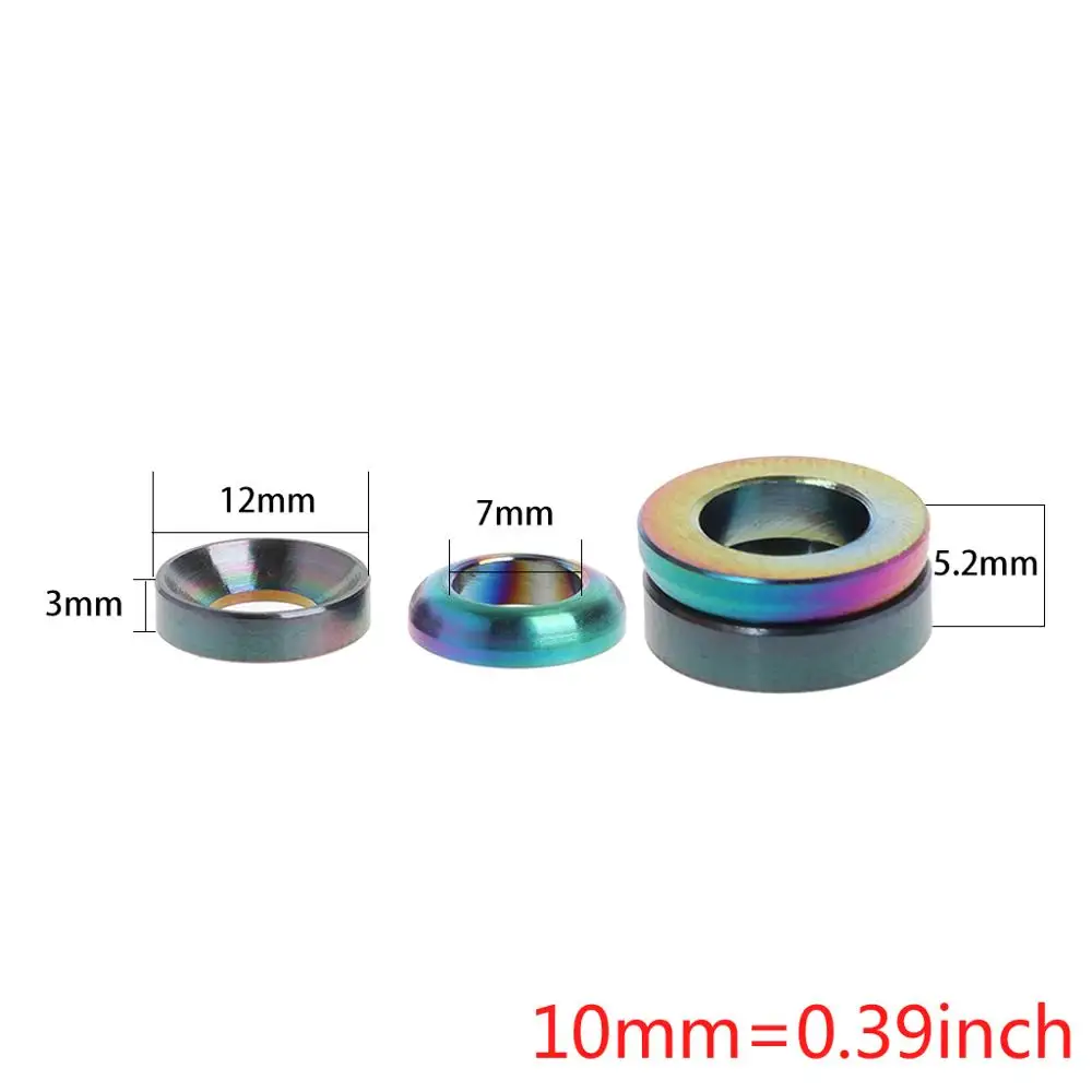 

2 Pcs/Set Bicycle Spacer Hydraulic Brake Caliper M6 Titanium Alloy MTB Bike Parts Repair Convex Concave Hollow Washer Rings