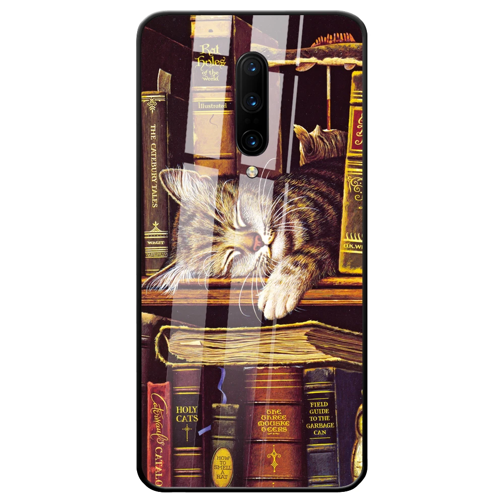 Cat Печатный узор из закаленного стекла чехол для OnePlus 7 Pro 6T 6 5 T TPU |