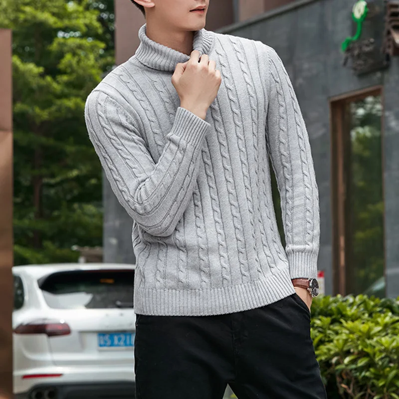 New Winter Turtleneck Sweater Men Cotton Pullover Men Thick Pull Men Long Sleeve Sweater Male Pullovers Casual Sweater Man M-3xl