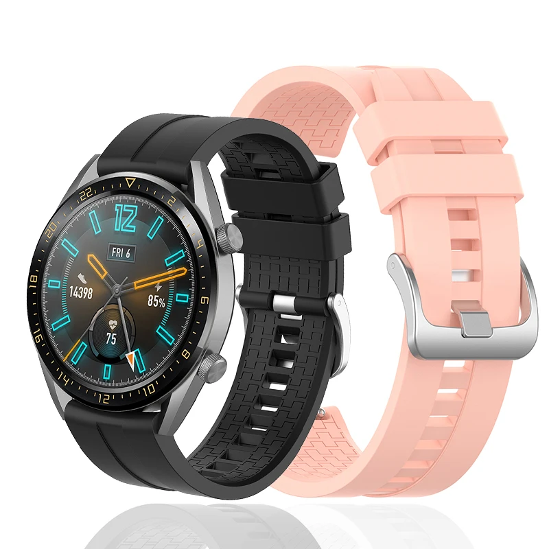 Ремешок силиконовый спортивный для Huawei Honor Magic Watch GT Active браслет Samsung Galaxy 46 мм Gear S3 22