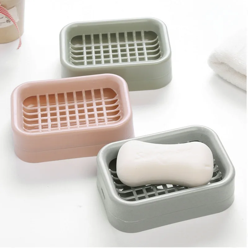 

Double drain soap box creative bathroom toilet handmade soap rack wash soap box plastic soap tray bathroom supplies