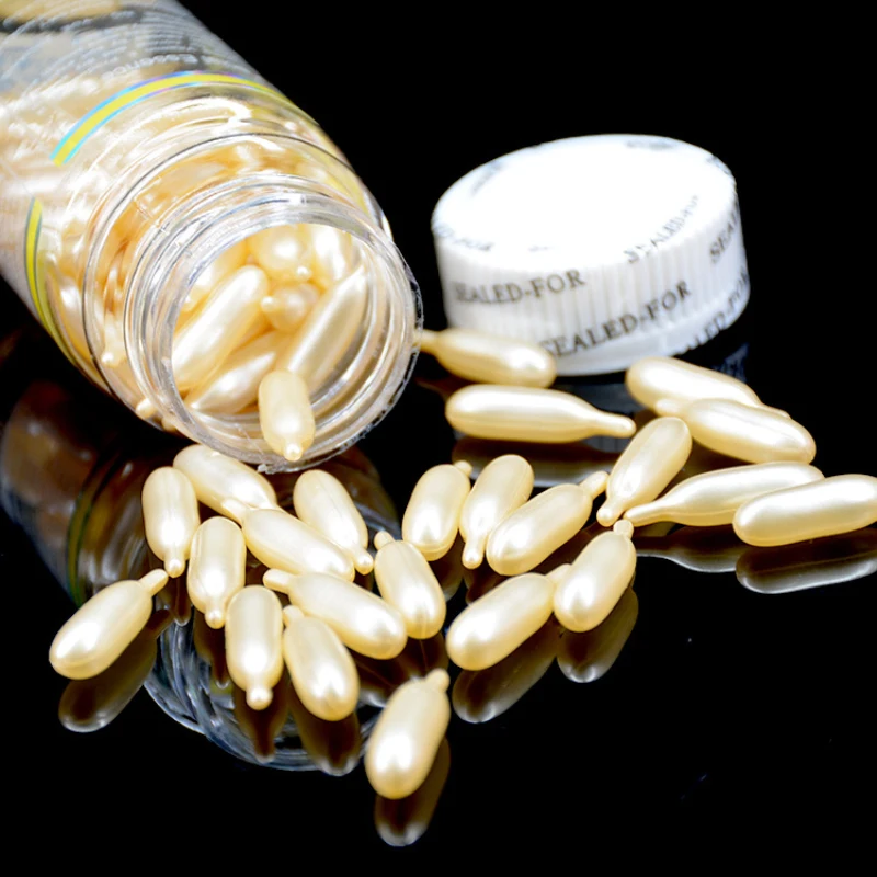 Cápsulas de vitamina E para nutrición hidratante, crema blanqueadora, suero para pecas, pastilla para eliminar el acné, 90 Uds./botella