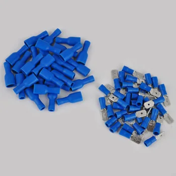 

100pcs Fully Female&Male Spade Terminals Insulated Crimp Connector Replace Blue