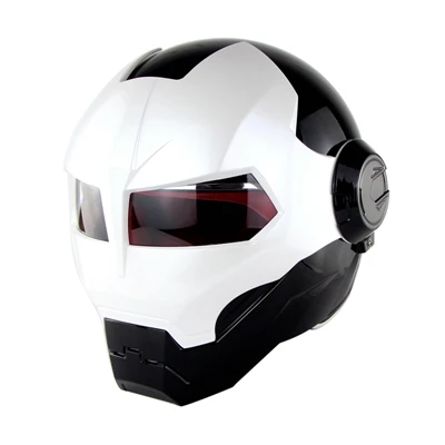 Шлем для косплея Железного человека маска Робот Дизайн Capacete Cool Casque Moto Homologu Ce съемные аксессуары Casco Moto мотоциклетный шлем - Цвет: White Black