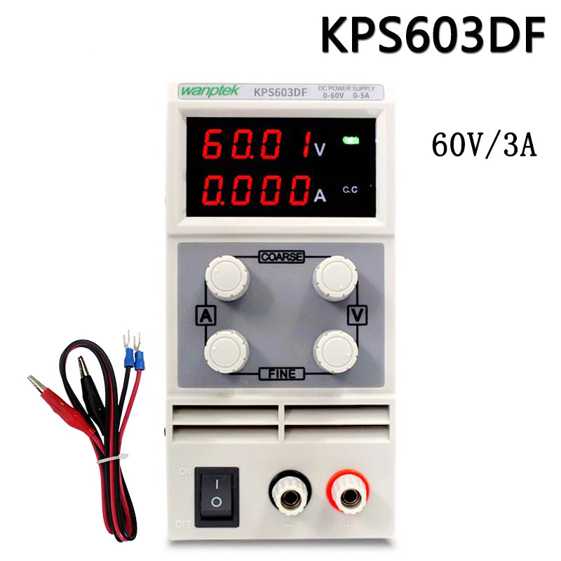 

4 Pcs KPS603DF Adjustable High precision double LED display switch DC Power Supply protection function 60V3A