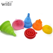 Силиконовая Складная воронка пищевая Складная мини-воронки портативная висячая масляная Воронка для дозирования жидкостей кухонные инструменты