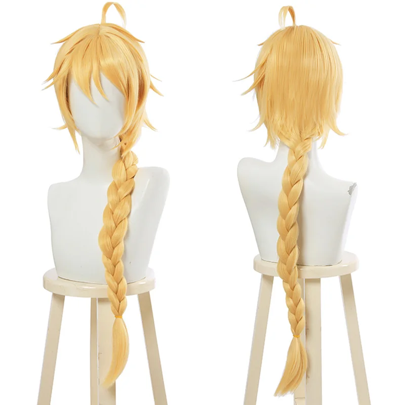 L-email wig Game Genshin Impact Ying Cosplay Wigs Traveler Kong Cosplay Blonde Braided Wigs synthetic hair wigs Heat Resistant Synthetic Hair Cos