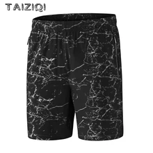 TAIZIQI камуфляжные шорты Одежда для спортзала уличная печать эластичная талия карман на молнии легко стираются шорты брюки для мужчин 8866
